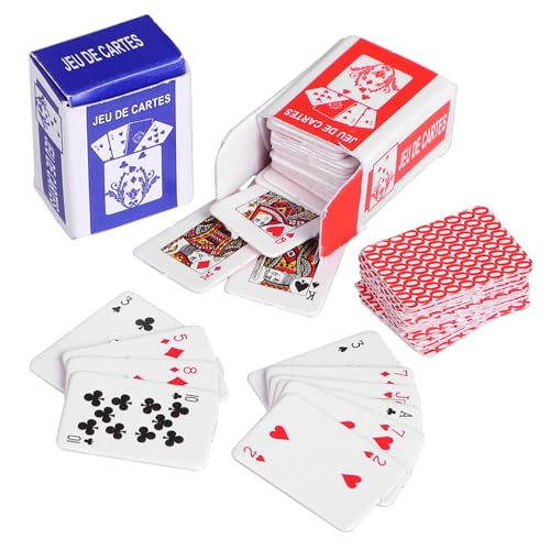 Warmhm 10 Stück Mini-Spielkarten Miniaturdeck Miniaturen Puppenhaus Vor, Spiel Zu Beschichtetes Papier von Warmhm