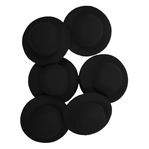 Warmhm 10 Stück Mini Weihnachtsmützen Zum Basteln Hüte Für Katzen Mini Zylinder Clown Partyhüte Puppen Mini Melone Miniaturen Mini Melone Für Mützen Kits Flanell Schwarz von Warmhm