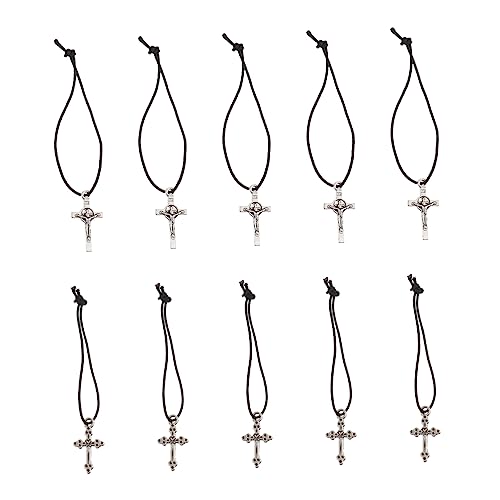 Warmhm 10 Stück Puppe Verkleiden Sich Halskette Kreuzen Silber Kreuz Halskette Schmuck Dress-Game-Accessoire Puppe Halskette Dekorative Halskette Puppe Schlüsselbeinkette Silver Metall von Warmhm