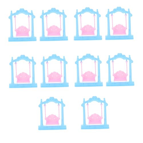 Warmhm 10 Stück Puppenhausschaukel für kinderspielzeug puppenhaus deko Garten Miniatur-Dinge Puppenstubenmöbel Puppenhaus-Miniaturen Plastik von Warmhm
