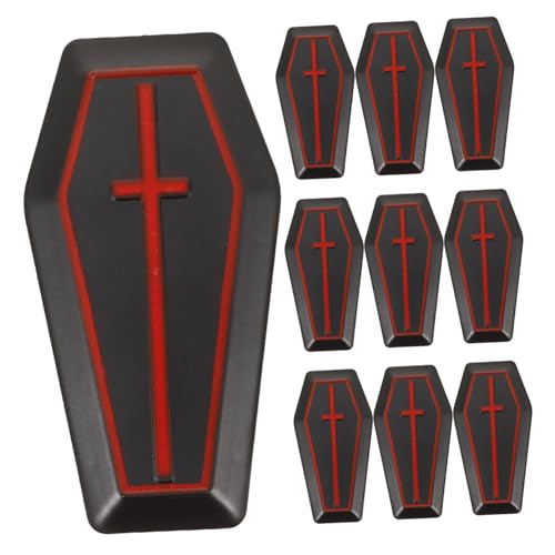 Warmhm 10 Stück Sarg Süßigkeiten-boxen Klein Realistisch Kreativ Requisiten Stütze Mini Schmücken Halloween Party Knochen Geist Drinnen Särge Black Plastik von Warmhm