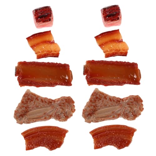 Warmhm 10 Stück Simuliertes Rippenspielzeug küchen Dekoration Simulation Anzeige Lebensecht Restaurant Artikel realistische Lebensmittelrequisiten falsches Fleisch gefälschter Harz von Warmhm