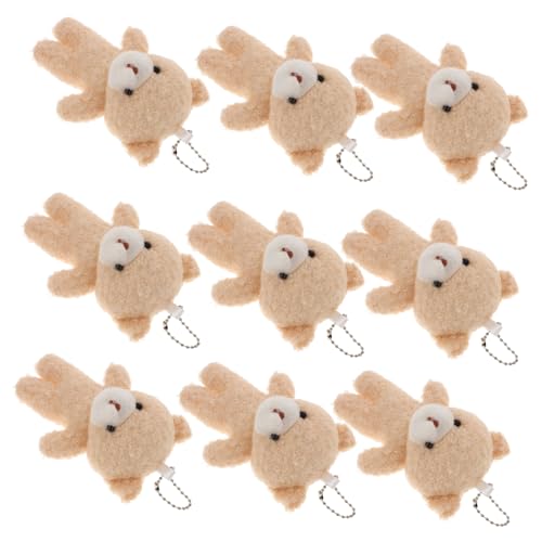 Warmhm 10 Stück Teddybär-anhänger Bär Schlüsselanhänger Minibären Multifunktionale Bärenfiguren Tragbare Bärenfiguren Kleines Bärenspielzeug Cartoon-bär Beige -Fleece von Warmhm