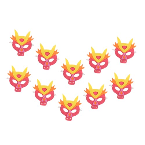 Warmhm 10 Stück Teiliges Dragon Masken für Karneval und Maskerade Bunte Tiermasken für Rollenspiele Bühnenauftritte und Party Leichte Cosplay Accessoires für Jungen und Mädchen von Warmhm