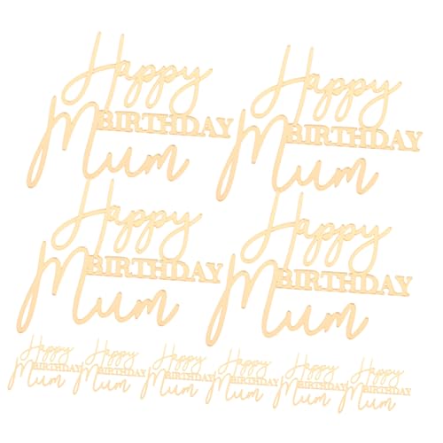 Warmhm 10 Stück Teiliges Goldene Kuchen-dekorationen für Muttertags-geburtstagskuchen Kunststoff Happy Birthday Mom Cake Toppers Einfache Anwendung für Frauen-party Kreative von Warmhm