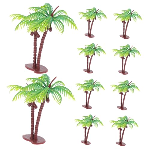 Warmhm 10 Stück Teiliges Miniatur Kokospalmen Modellbäume Realistisch Grün Künstliche Kleine Pflanzen für Dekoration Fotorequisiten DIY für Kleine Räume und Tortendeko von Warmhm