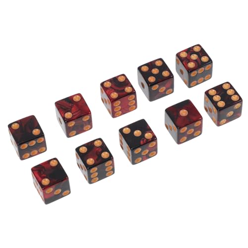Warmhm 10 Stück Zweifarbige familienspiele Familien Spiele bang The dice Game Party Game partyspiel sechsseitige 6-seitige rote 16 mm solide Acryl von Warmhm
