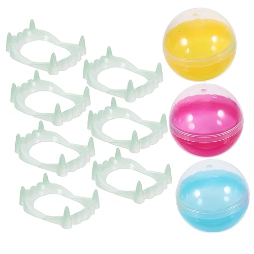 Warmhm 10 Stück schreckliche Zähne Spielzeugautomat Zähne - -Kit falsche Vampirzähne lächeln halloween schminke halloween make up Falsche Zähne Halloween-Kapseln Plastik von Warmhm