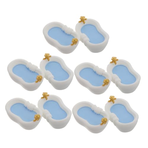 Warmhm 10 Teiliges Badewannen Set Für Puppenhäuser Miniaturen Zum Basteln Puppenhaus Badezimmermöbel Mini Badezimmerutensilien Für Puppen Miniatur Badezimmerzubehör Set Mini Wanne von Warmhm