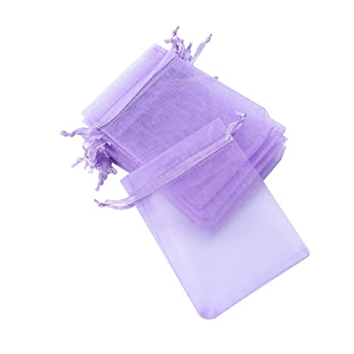 Warmhm 100 Stück Beutel Mini Aufbewahrungsbeutel Beutel Netzgarn Bonbonbeutel Netzgarnbeutel Netzgarn Aufbewahrungsbeutel Tasche Violett von Warmhm