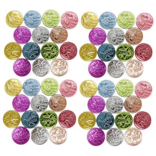 Warmhm 100 Stück Farbige Glücksmünzen Party Für Vorgeben Spiel Karneval Goldmünzen Aus Kunststoff Bunte Schatzmünzen Unterhaltungsmünzen Colorful Plastik von Warmhm