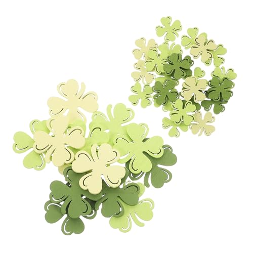 Warmhm 100 Stück Kleechips Kleeblatt Urlaub st patricks day tischdekoration glücksbringer deko holzkonfetti st patricks day dekorationen für den tisch Irische Feiertagsausschnitte von Warmhm