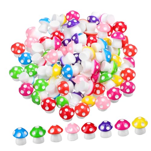 Warmhm 100 Stück Miniatur Spielzeugpilze Kleine Pilze Mikro Landschaftsdekoration Mini Pilzfiguren Mini Figuren Pilz Ornamente Niedliche Mini Pilzfiguren Harz von Warmhm