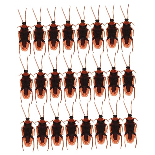 Warmhm 100 Stück Neuartiges Kakerlakenmodell Xiaoqiang dupes Ohrringe Funny Gadgets Halloween Kakerlaken Gruseliges Halloween- realistisches Fake-Bugs zum Narren Brown von Warmhm
