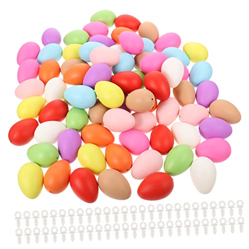 Warmhm 100 Stück Simulations-Ei-Modell Leere Eier passende Eier Graffiti-Eier Ostereier Easter Eggs DIY Ostereier Graffiti-Modell-Ei Eierspielzeug zum Selbermachen Plastik von Warmhm