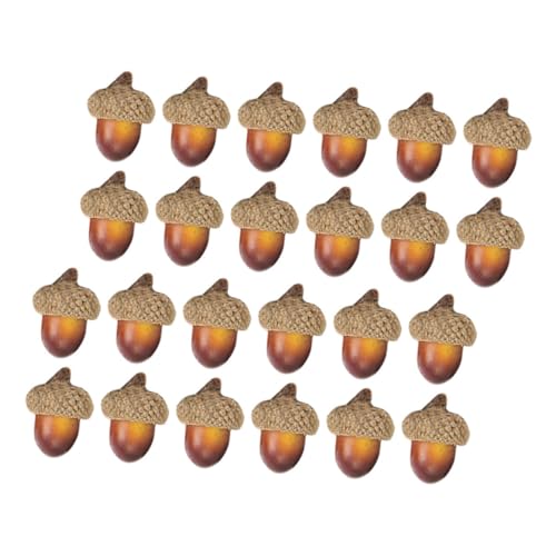 Warmhm 100 Stück Weihnachtsdekoration deko für Weihnachtsbaum Hochzeit Dekoration Dekoratives Zubehör Party Ornament Herbstschmuck für kleine Bäume künstliche Eichel Schaum Dark Brown von Warmhm