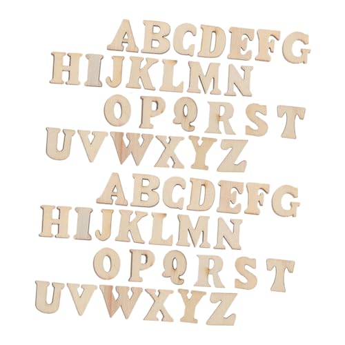 Warmhm 104 Stück Protokollbuchstaben Ornament Für Basteln Sie Holzscheite Scheiben Journaling Etiketten Bastelbriefe Schablone Kind Kunsthandwerk Mini Chip Beige Linde von Warmhm
