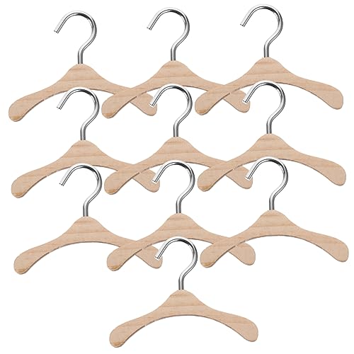 Warmhm 10Stücke Holz Kleiderbügel Für Bjd Puppen Hölzerner Puppen Aufhänger Für Puppenbekleidung Und Zubehör Robuste Und Stilvolle Puppen Kleiderbügel von Warmhm
