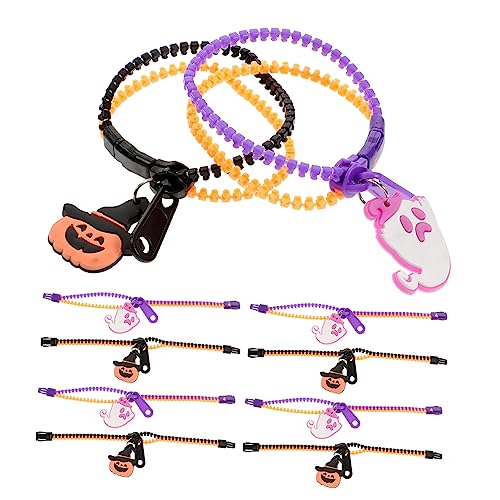 Warmhm 10Stücke Reißverschluss Armbänder Sensorisches Für Halloween Kürbis Und Geist Design Plastikarmreife Für Stressabbau Und Mitgebsel Zum Kindergeburtstag von Warmhm