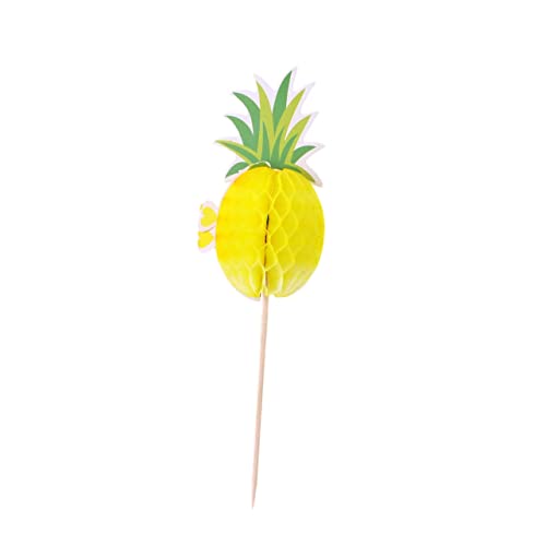 Warmhm 10st 3d-ananas-kuchen-picks Tortendeko Einschulung Zylinder 3d-ananas-kuchen-dekor 3d-ananas-topper Topper Aus Ananaspapier Hawaii-ananas-topper Hölzern Karte Einführen von Warmhm