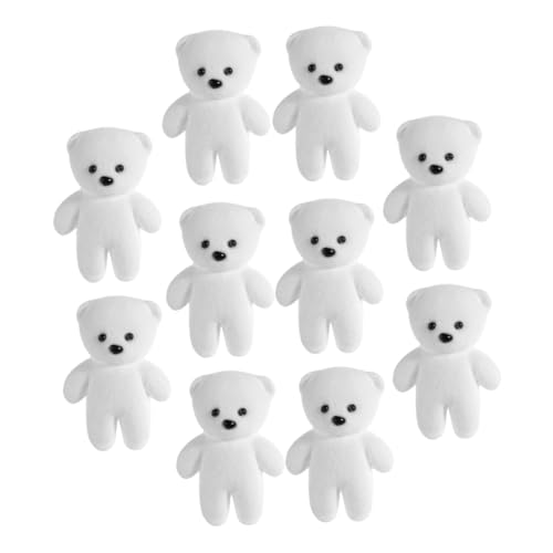 Warmhm 10st Blasenbär Mini-stoffbären Abschluss Bär Geburtstags-minibär Winzige Kuscheltiere Masse Mini-plüschbär Kleiner Bärenkopf Bär Mini Positiver Bär Schaum Weiß von Warmhm