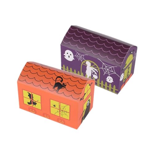 Warmhm 10St halloween snacks halloween naschen halloween eimer Halloween-Goodie-Boxen Behälter für Kekse Bonbonhalter mit Geistermuster Kürbiseimer Lebensmittel Süßigkeiten Box Verpackung von Warmhm