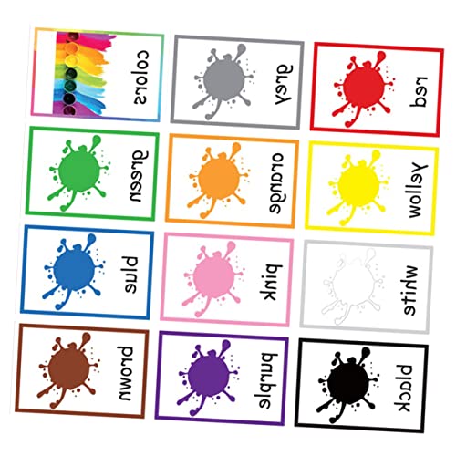 Warmhm 12 Blatt Farbwort Lernkarten für Kinder Englisch Buchstaben Farben Frühpädagogisches Lernspielzeug Interaktive Kognitive Karten Sicher und Kreativ von Warmhm