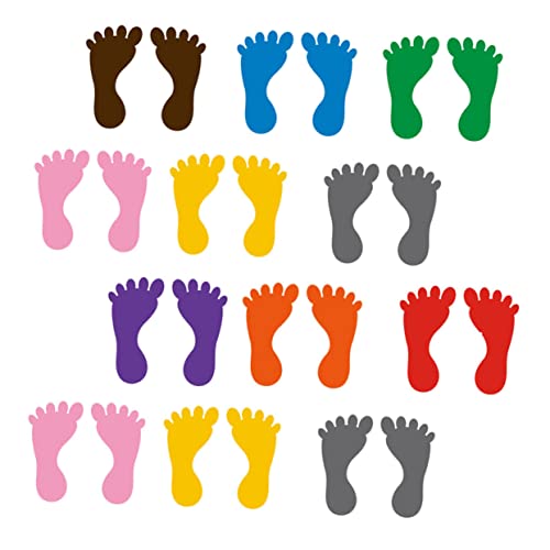 Warmhm 12 Paare Fußabdruck-Aufkleber Teppich Treppe Aufkleber Bodenaufkleber Für Schulbabys Treppen Aufkleber Treppenabziehbilder Aufkleber Abziehbilder Bodendekoration PVC von Warmhm