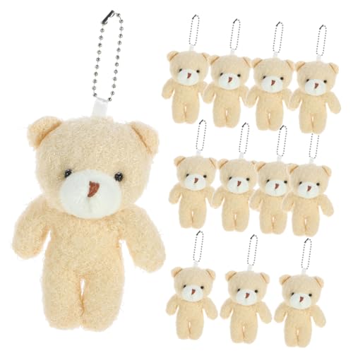 Warmhm 12 Stück Bär Schlüsselanhänger Teiliges Dekoration für Taschen Rucksäcke und Diy Projekte Weiche Charmante und Vielseitige Tierfiguren von Warmhm
