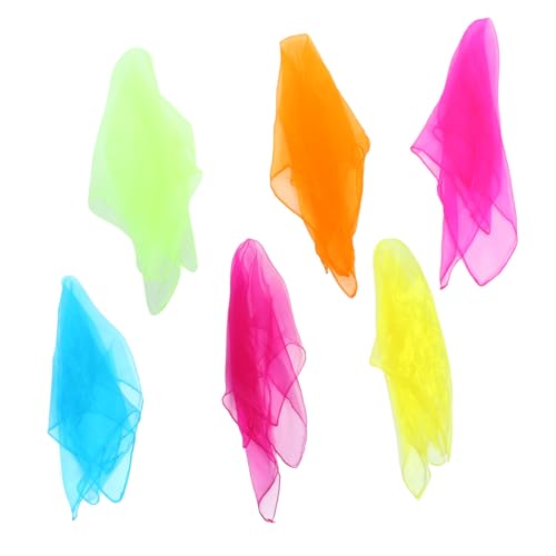 Warmhm 12 Stück Deko Schals Für Jonglierschal Aus Seide Jonglierschals Tanzschals Trick Seidenschals Performance Schals Für Farbige Tanzbänder Für 100% Nylon von Warmhm