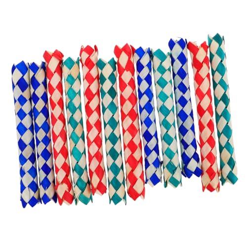 Warmhm 12 Stück Fingerfallen Für Vögel Papageien Kauspielzeug Chinesisches Vogelkau Fingerfalle Chinesisches Bambus Futterzerkleinerungsspielzeug Chinesische Goodie Bag von Warmhm