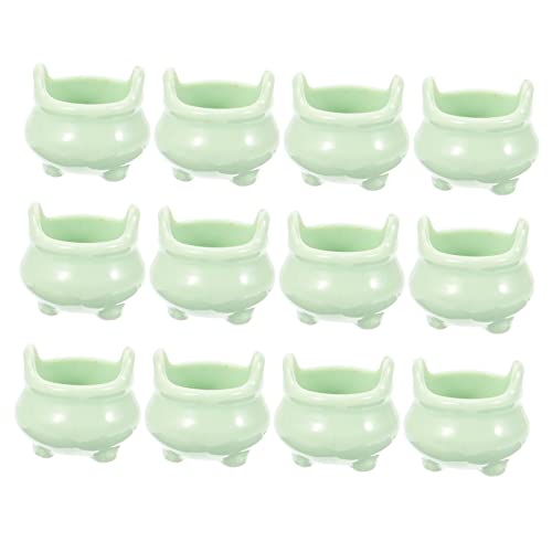 Warmhm 12 Stück Halloween Theme kulich Form Kreatives Dekorationsstück Miniaturherd-Ornamente für Halloween-Kessel klein Mini Herd Halloween-Miniaturen zum Basteln Plastik von Warmhm