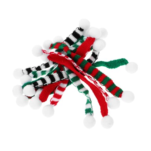 Warmhm 12 Stück Kleine Schneemannschals Zum Basteln Schneemann Gestrickt Weihnachtspuppenschals Mini-strickmützen Und Schal Minischal Zum Basteln Mini-schal Gestrickte Ornamente Stoff von Warmhm