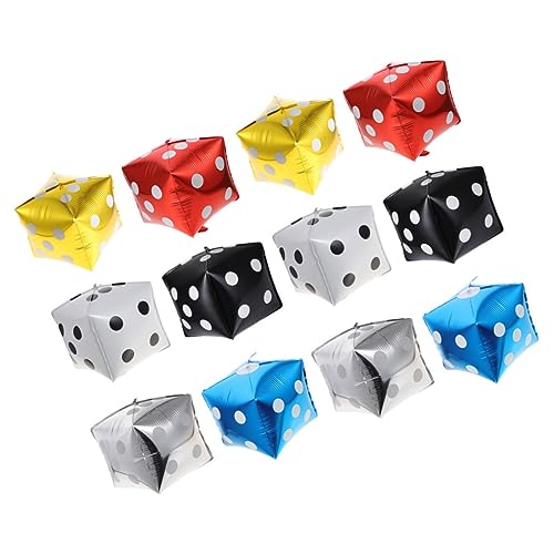 Warmhm 12 Stück Luftballons Aluminium Folienballons Würfel Ballons für Spieleabend Geburtstagsfeier Deko Party Dekoration Warmhm 12 Stück Luftballons Aluminium Folienballons Würfel Ballons für Spieleabend Geburtstagsfeier Deko Party Dekoration von Warmhm