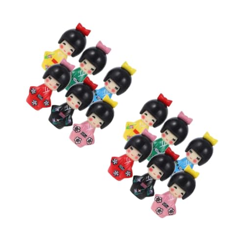 Warmhm 12 Stück Mini Kokeshi Puppen – Japanische Kimono Figuren Als Schlüsselanhänger Oder Tischdekoration – Traditionelles Kunsthandwerk Für Und Deko in Zuhause Und Restaurant von Warmhm