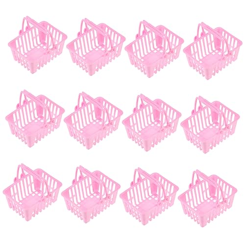 Warmhm 12 Stück Mini-einkaufskorb Mini- -einkaufskorb Klein Party Miniatur -nahrungsmittelkorb Für Körbe Mini-süßigkeiten-Korb Korbspielzeug Aus Kunststoff Rosa Plastik Warmhm 12 Stück Mini-einkaufskorb Mini- -einkaufskorb Klein Party Miniatur -nahrungsmittelkorb Für Körbe Mini-süßigkeiten-Korb Korbspielzeug Aus Kunststoff Rosa Plastik von Warmhm