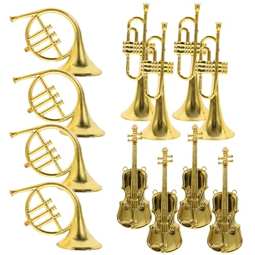 Warmhm 12 Stück Musikinstrumente Dekoration Teiliges für DIY Projekte und Weihnachtsbaum für Puppenhäuser Partys und Kreative Dekorationen von Warmhm
