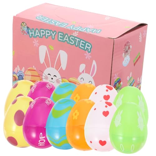 Warmhm 12 Stück Osterei-set Eier Masse Vorgefüllte Ostereier -ostereier- Ostereier Stuffers Ostertierspielzeug in Eierform Plastik von Warmhm