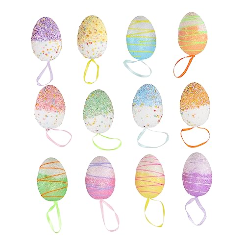 Warmhm 12 Stück Ostereier easter egg decoration easter for Ostergeschenke für gefüllt osterdekoration zuhause osterparty versorgung klassische Osterdeko Schaum Colorful von Warmhm
