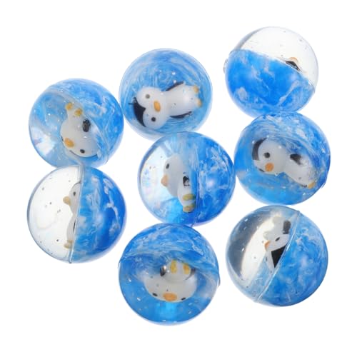 Warmhm 12 Stück Pinguin-hüpfball Glassorb Quallenlampe Schneeflockenperlen Papiergewichte Große Runde Hohe Kerzen Pinguin Stofftier Briefbeschwerer Aus Glas Sky-blue Butadienkautschuk von Warmhm