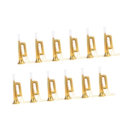 Warmhm 12 Stück Plastikhornspielzeug Hornspielzeugtrompete lustige Plastiktrompete Kindertrompete Trompetenspielzeug für Kindertrompete Trompete Abs Golden Warmhm 12 Stück Plastikhornspielzeug Hornspielzeugtrompete lustige Plastiktrompete Kindertrompete Trompetenspielzeug für Kindertrompete Trompete Abs Golden von Warmhm