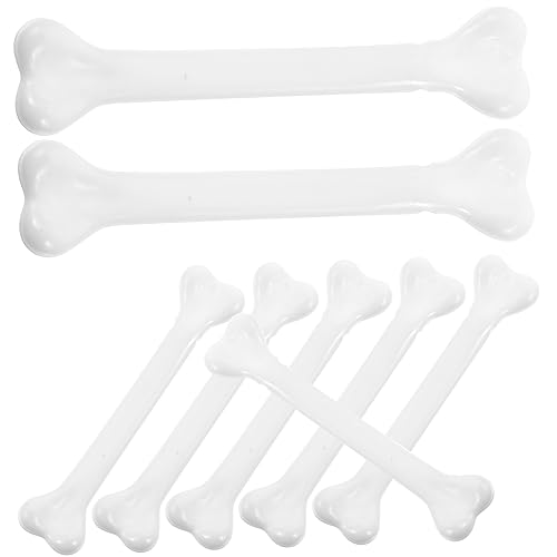 Warmhm 12 Stück Plastisches Knochendekor Dekoration Bausätze Miniatur Halloween Kleine Skelettknochen Simulation Knochen Requisiten Zahlen Skelett Kessel Streich Plastik Weiß von Warmhm