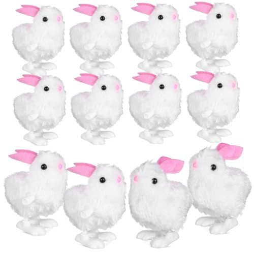Warmhm 12 Stück Plüschtier Uhrwerk-hase Kleiner Hase Plüschhasen Springen Hüpfendes Hasenspielzeug Kaninchenspielzeug Kleiner Ausgestopfter Hase Hüpfender Hase Geburtstag Plastik von Warmhm