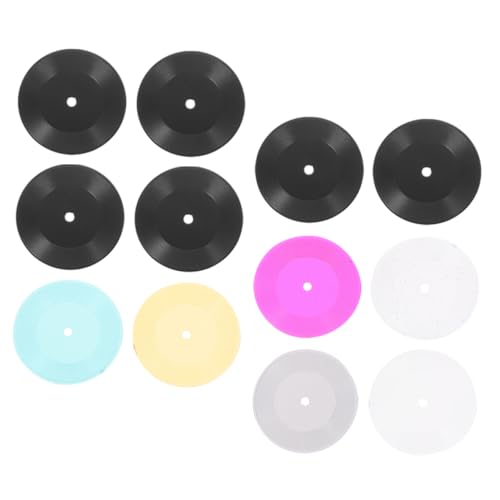 Warmhm 12 Stück Mini-schallplatten- Miniatur-schallplatten Für Puppenhaus Vinyl-schallplatten Für Mini- von Warmhm
