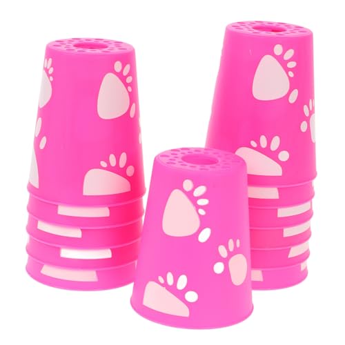 Warmhm 12 Stück Schneller Stapel Sportpokal-Stapelspiele Spiel zum Stapeln von Bechern Stapelbecher Stack-Cup-Spiel Becher zum schnellen Stapeln schnelle Tassen Pokalspiele Plastik Rosy von Warmhm