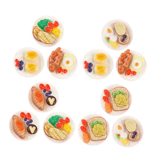 Warmhm 12 Stück Simuliertes Lebensmittelspielzeug Mini-Sachen Mini-Essen vorgibt Essen für Lebensmittel Haarschmuck Puppenhaus-Küche Miniatur-Puppenhaus Harz von Warmhm