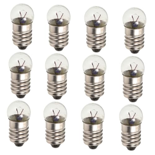 Warmhm 12 Stück Taschenlampe Kleine Elektrische Perlen Mini Licht Ersatzbirnen Miniatur Glühbirnen Winzige Glühbirnen Glühbirnen Ersatzgerät Kleine Glühbirnen Glas Transparent von Warmhm
