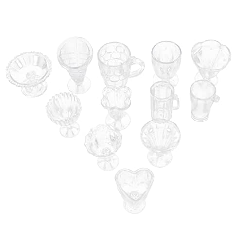 Warmhm 12 Stück Tassen Mini Küchenzubehör für Puppenhaus Realistische Mini Becher Deko und Fotorequisiten Stabil für DIY Projekte von Warmhm