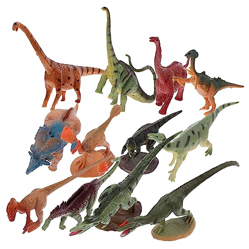 Warmhm 12 Stück Teiliges Dinosaurier Modell für Realistische Kunststoff Dinosaurier Figuren für Dekoration und Party für Jungen von Warmhm