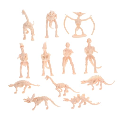 Warmhm 12 Stück Teiliges Dinosaurier Skelett Figuren aus Kunststoff Realistisch Detailliert Pädagogisch Bedeutend Dino Modelle für Archäologie Spiel und Geburtstags Mitgebsel von Warmhm